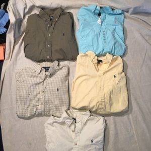 LOT OF 5 Polo Ralph Lauren dress shirts.